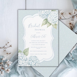 Invitation Fête de mariage Floral Bleu Hydrangea Bleue à pois