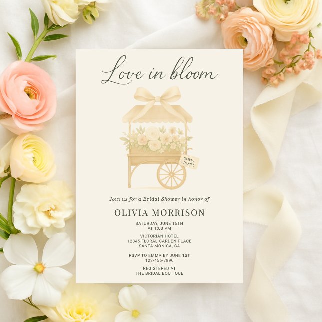 Invitation Fête de mariage Floral Bow Love in Bloom (Créateur téléchargé)
