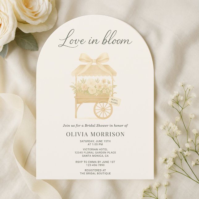 Invitation Fête de mariage Floral Bow Love in Bloom (Créateur téléchargé)