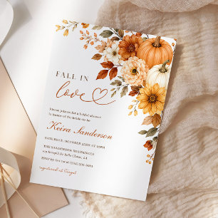 Invitation Fête de mariage Floral Citrouille Tomber en Amour