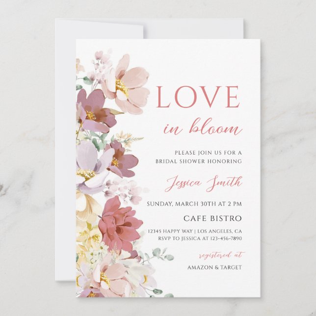 Invitation Fête de mariage floral de printemps (Devant)