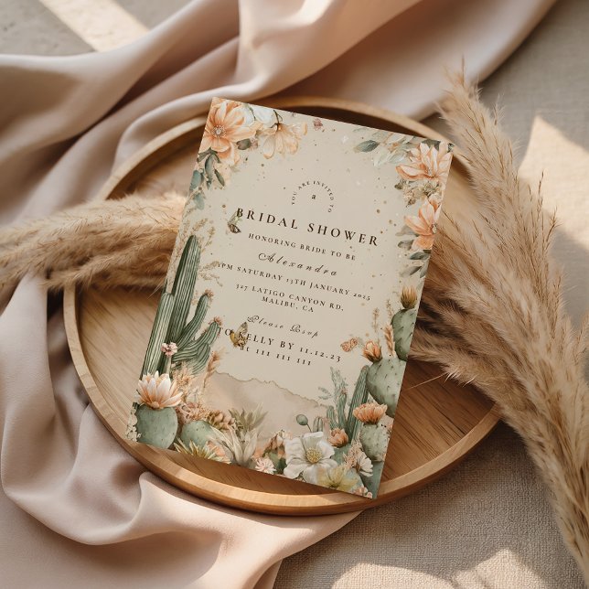 Invitation Fête de mariage floral désertique d'automne (Créateur téléchargé)