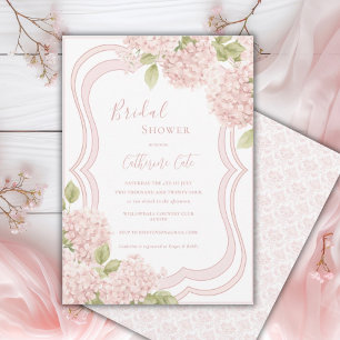 Invitation Fête de mariage Floral Élégant Rose Hydrangea
