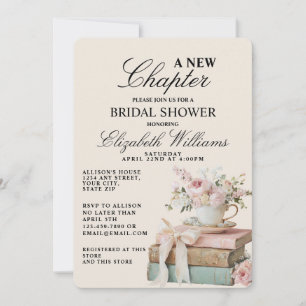Invitation Fête de mariage Floral Élégant Un Nouveau Chapitre