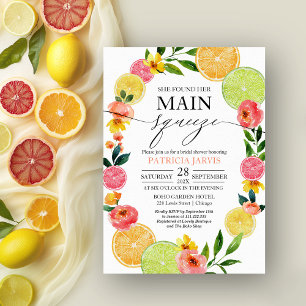 Invitation Fête de mariage floral et agrumes Main Squeeze