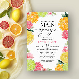 Invitation Fête de mariage floral et agrumes Main Squeeze