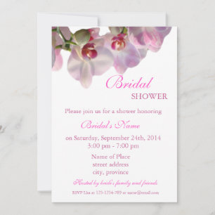 Invitation Fête de mariage floral, fleurs d'orchidée rose