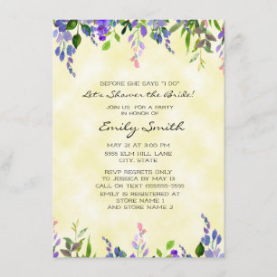 Invitation Fête de mariage floral lavande jaune