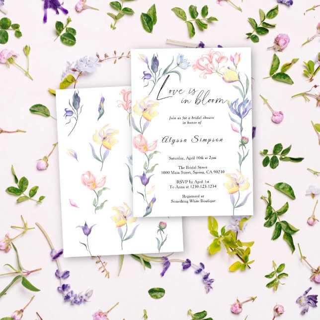 Invitation Fête de mariage floral Love in Bloom (Créateur téléchargé)