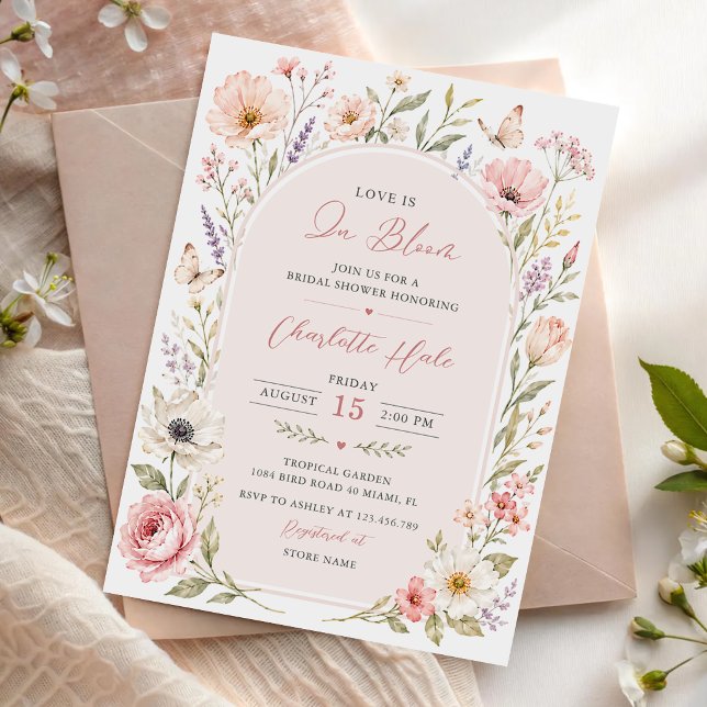 Invitation Fête de mariage floral Love Is In Bloom (Créateur téléchargé)