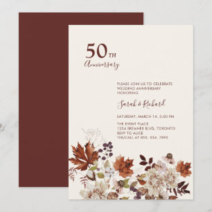 Invitation Fête de mariage floral rustique d'automne et d'ann