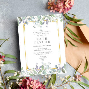 Invitation Fête de mariage floral sauge et lilas
