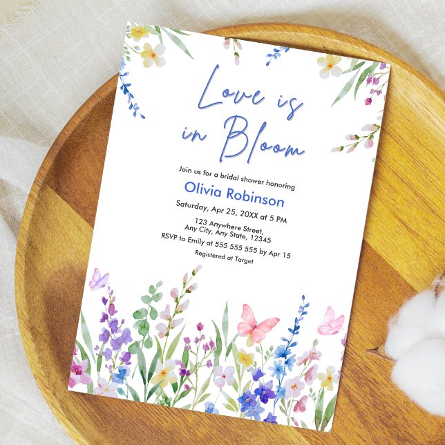 Invitation Fête de mariage Floral Spring Love is in Bloom  (Floral Spring Love is in Bloom Bridal Shower Invitation )