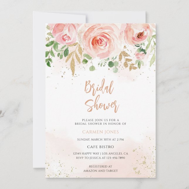Invitation Fête de mariage Florale (Devant)