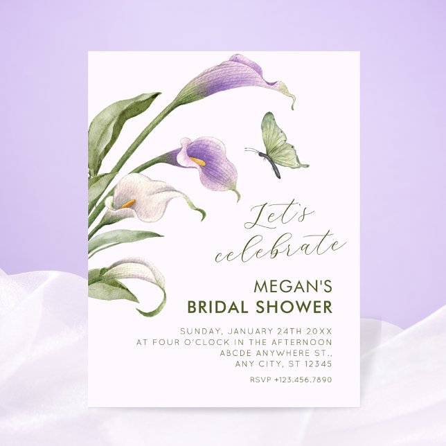 Invitation Fête de mariage florale au lys violet (Créateur téléchargé)