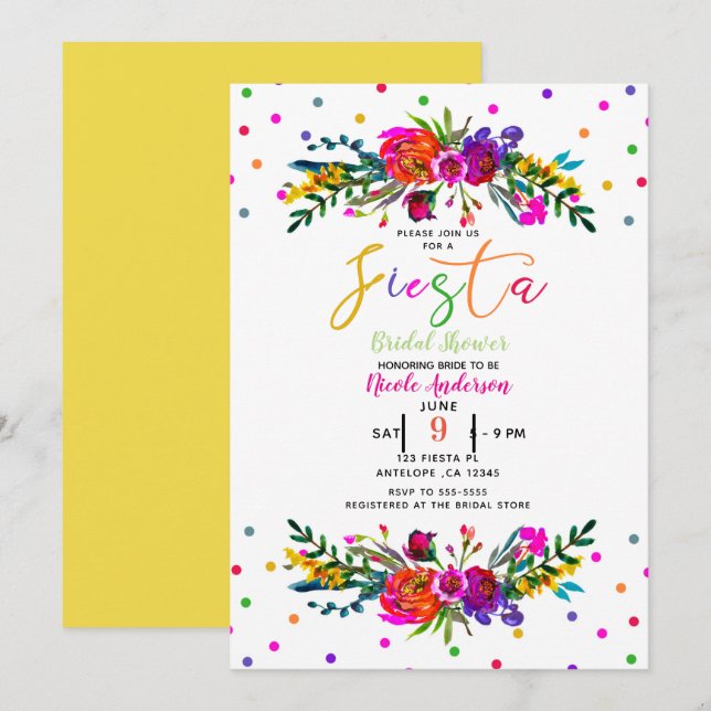 Invitation Fête de mariage florale blanche moderne lumineuse (Devant / Derrière)