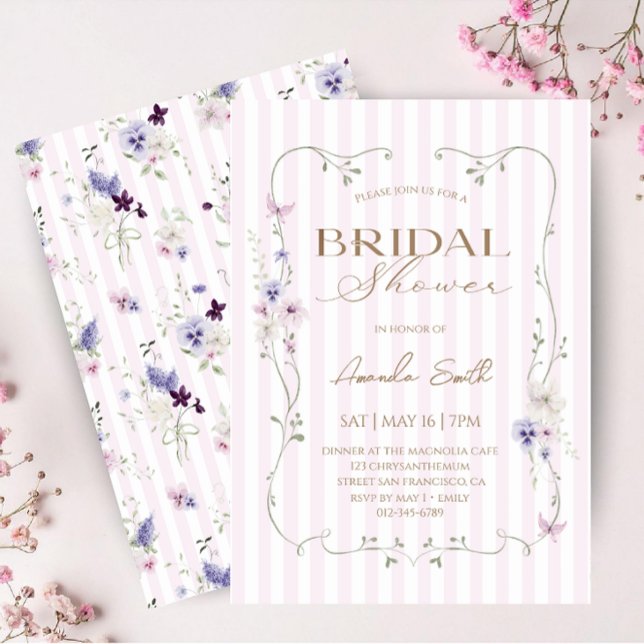 Invitation Fête de mariage florale botanique (Créateur téléchargé)
