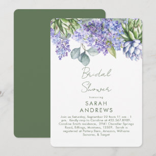 Invitation Fête de mariage florale botanique violette arrondi