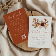 Fête de mariage Florale d'Automne avec QR Code