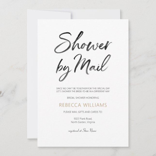 Invitation Fête de mariage Gold par la poste (Devant)