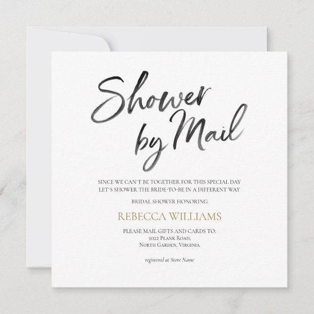 Invitation Fête de mariage Gold par la Poste (Devant)