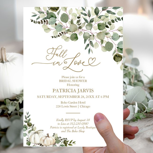 Invitation Fête de mariage Greenery Fall In Love (Créateur téléchargé)