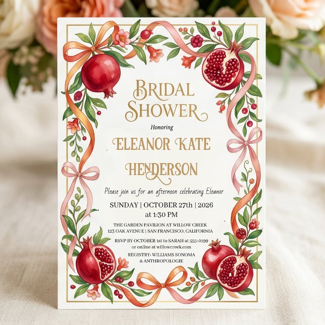 Invitation Fête de mariage Grenade de Jardin d'Automne (Créateur téléchargé)
