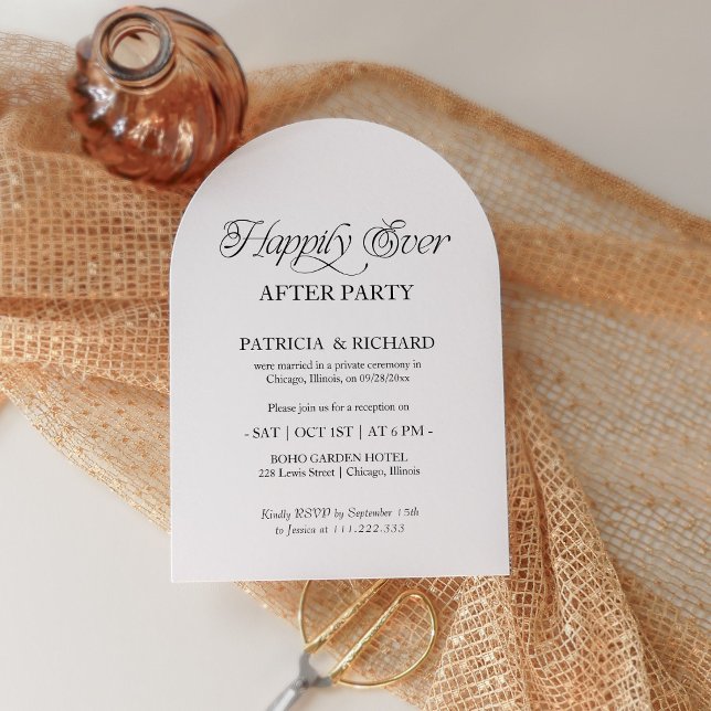 Invitation Fête de Mariage "Happily Ever After" Arche de Phot (Créateur téléchargé)