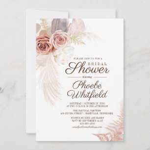 Invitation Fête de Mariage Herbe de Pampa Palmiers du désert