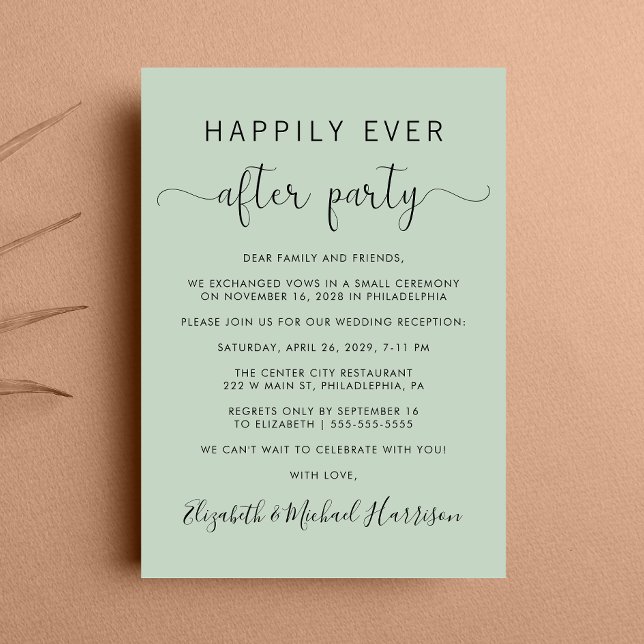 Invitation Fête de mariage heureuse pour toujours réception d (From private vows to a grand party - invite family and friends to celebrate your marriage!)