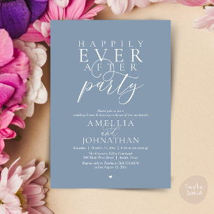 Invitation Fête de Mariage "Heureux à Tout Jamais" Dîner de F