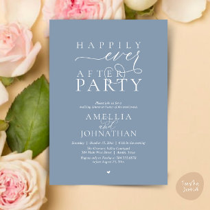Invitation Fête de Mariage "Heureux à Tout Jamais" Dîner de F