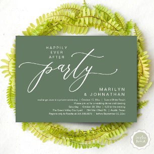 Invitation Fête de Mariage "Heureux à Tout Jamais" Dîner de F