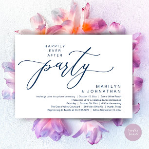 Invitation Fête de Mariage "Heureux à Tout Jamais" Dîner de F