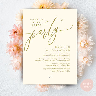 Invitation Fête de Mariage "Heureux à Tout Jamais" Dîner de F