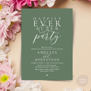 Invitation Fête de Mariage "Heureux à Tout Jamais" Dîner de M