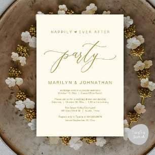 Invitation Fête de Mariage "Heureux à Tout Jamais" Dîner de M