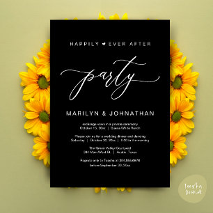 Invitation Fête de Mariage "Heureux à Tout Jamais" Dîner de M