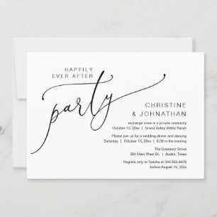 Invitation Fête de Mariage Heureux à Tout Jamais, Dîner de Ma