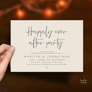 Invitation Fête de Mariage Heureux à Tout Jamais, Dîner de Ma