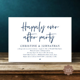 Invitation Fête de Mariage Heureux à Tout Jamais, Mariage Int