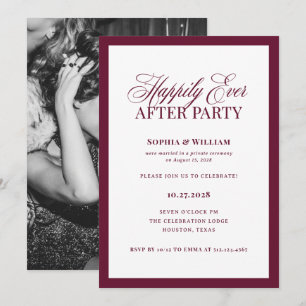 Invitation Fête de Mariage Heureux à Tout Jamais Réception