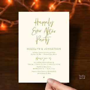 Invitation Fête de Mariage "Heureux Pour Toujours", Dîner de 
