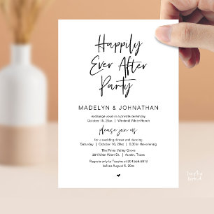 Invitation Fête de Mariage "Heureux Pour Toujours", Dîner de 