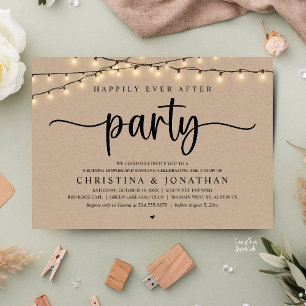 Invitation Fête de Mariage Heureux pour Toujours, Dîner de Ma