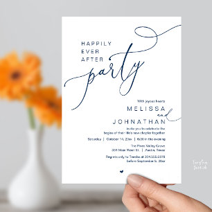 Invitation Fête de Mariage Heureux Pour Toujours, Dîner de Ma
