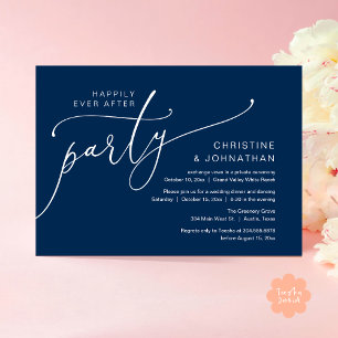 Invitation Fête de Mariage Heureux Pour Toujours, Dîner de Ma