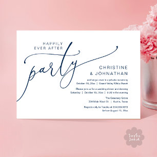 Invitation Fête de Mariage Heureux Pour Toujours, Dîner de Ma