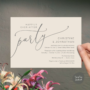 Invitation Fête de Mariage Heureux pour Toujours, Dîner de Ma