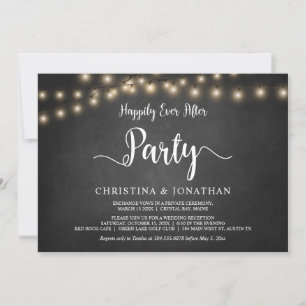 Invitation Fête de Mariage Heureux Pour Toujours, Fuite Amour